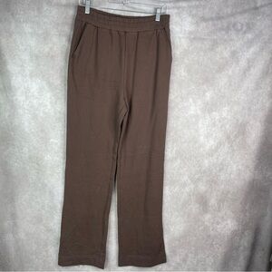 Nuuds Terry Knit Wideleg Pull On Sweatpants In Brown Size M